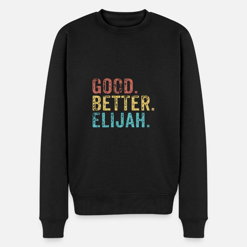 Good better Elijah - Männer Premium Bio Pullover - Schwarz