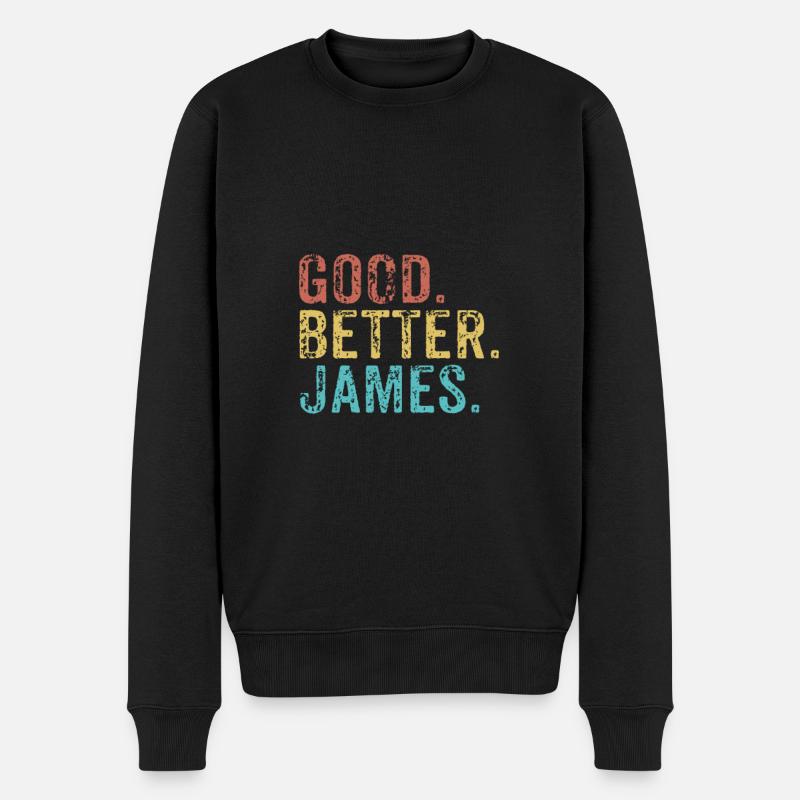 Good better James - Männer Premium Bio Pullover - Schwarz