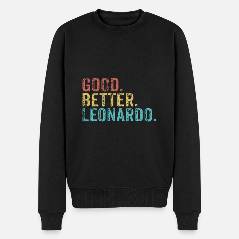 Good better Leonardo - Männer Premium Bio Pullover - Schwarz