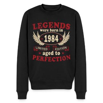 Legende 1984 Geburtstag legendär seit 1984 - Männer Premium Bio Pullover - Schwarz - Vorne - Nico (187cm)
