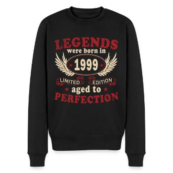 Jahrgang 1999 Legende Geburtsjahr 1999 Geschenk - Männer Premium Bio Pullover - Schwarz - Vorne - Nico (187cm)