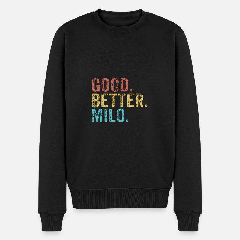 Good better Milo - Männer Premium Bio Pullover - Schwarz