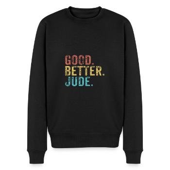 Good better Jude - Männer Premium Bio Pullover - Schwarz - Vorne - Nico (187cm)