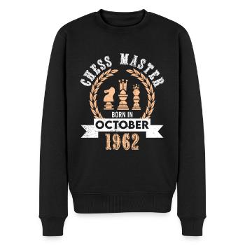 62e anniversaire pour les joueurs d’échecs 1962 octobre - Pull Premium bio Homme - noir - Devant - Nico (187cm)