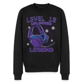 12e anniversaire 12 ans niveau 12 cadeau - Pull Premium bio Homme - noir - Devant - Nico (187cm)