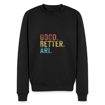 Cool guys are called ari - Men's Premium Organic Jumper - black - Front - Nico (187cm)