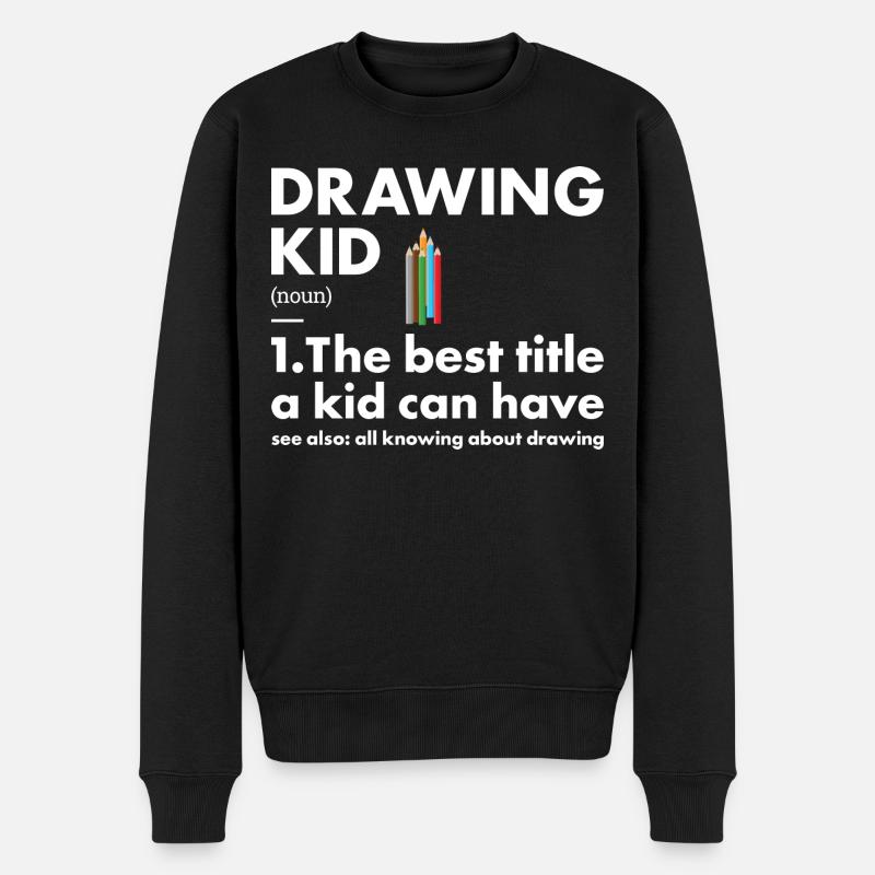 Tiroir Kid Définition Dessin - Pull Premium bio Homme - noir