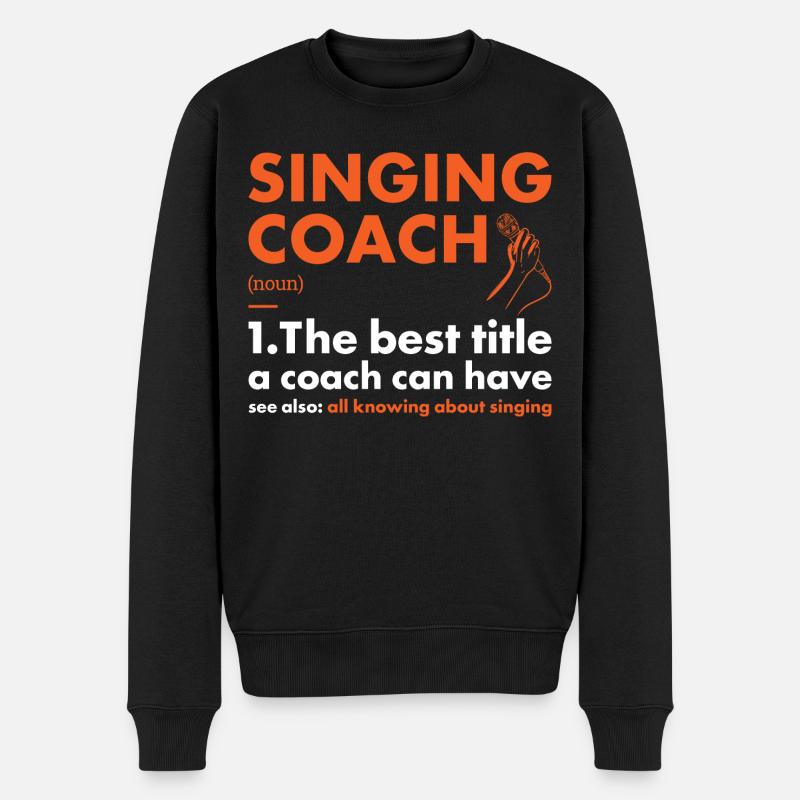 Singer Coach Definition Singing - Men's Premium Organic Jumper - black