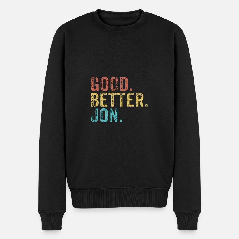 Good better Jon - Männer Premium Bio Pullover - Schwarz