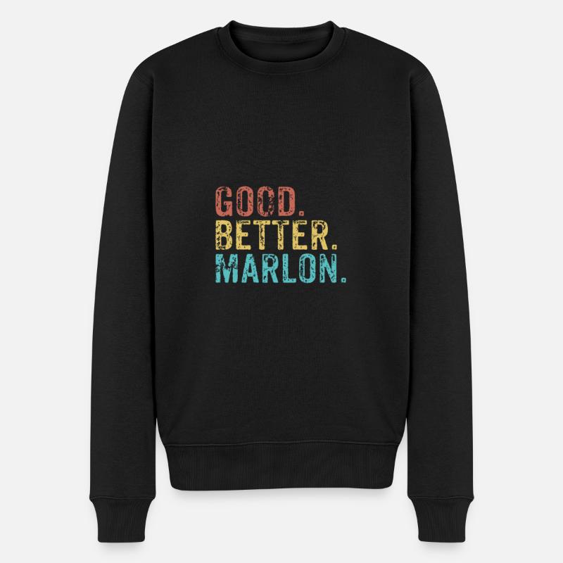 Cool guys are called Marlon - Männer Premium Bio Pullover - Schwarz