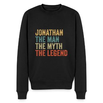 Jonathan the man the myth - Männer Premium Bio Pullover - Schwarz - Vorne - Nico (187cm)