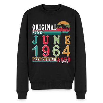 Né en juin 1964 Né en juin 1964 Anniversaire - Pull Premium bio Homme - noir - Devant - Nico (187cm)