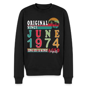 Né en juin 1974 Né en juin 1974 Anniversaire - Pull Premium bio Homme - noir - Devant - Nico (187cm)