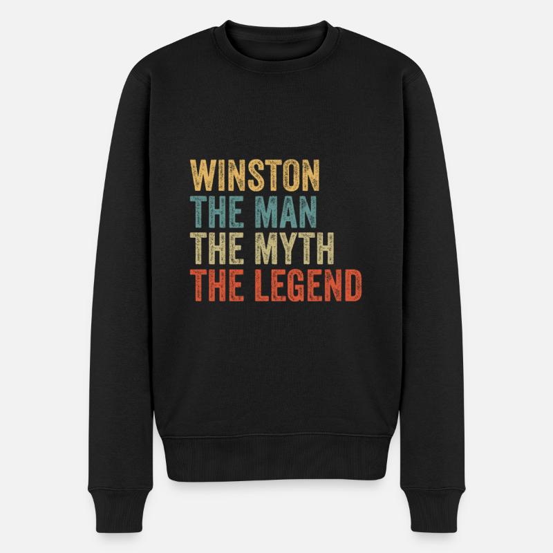 Winston l’homme, le mythe - Pull Premium bio Homme - noir
