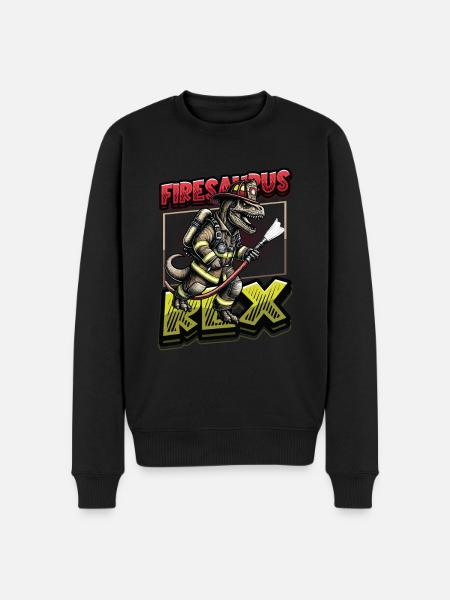 Firesaurus Rex Fire Brigade Dinosaur Adventure - Men's Premium Organic Jumper - black