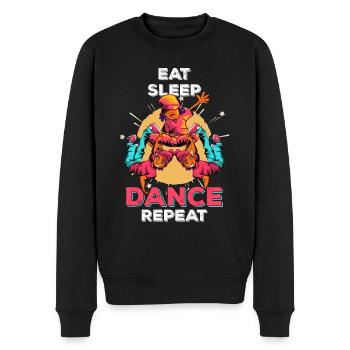 EAT SLEEP DANCE REPEAT - Männer Premium Bio Pullover - Schwarz - Vorne - Nico (187cm)