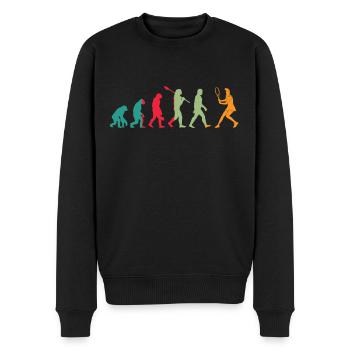 Tennisspieler Evolution Tennis Trainer Tenniscoach - Männer Premium Bio Pullover - Schwarz - Vorne - Nico (187cm)