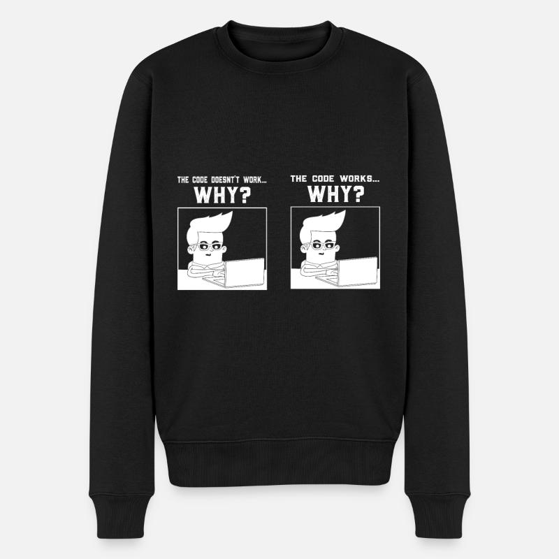 Coder Programmieren Spruch Programmierer Geschenk - Männer Premium Bio Pullover - Schwarz