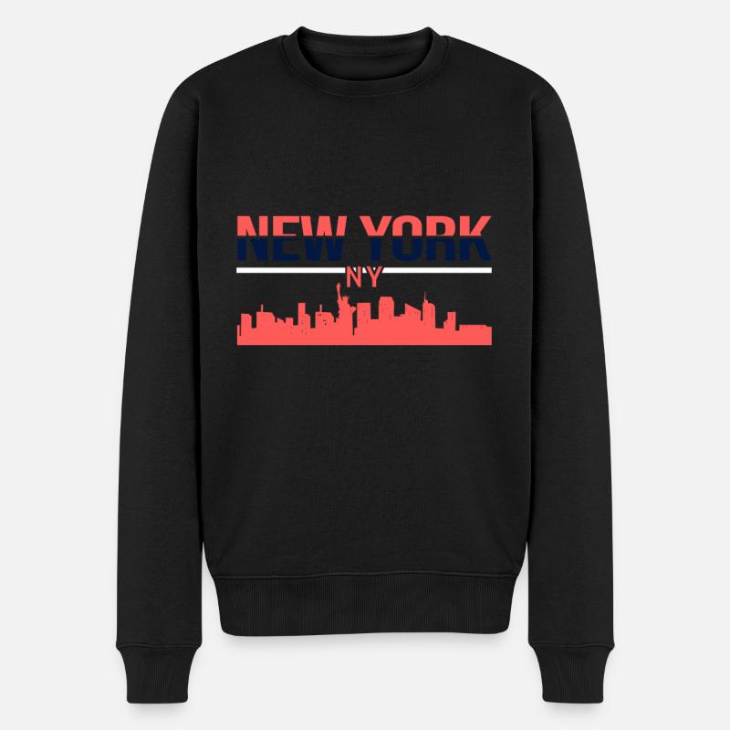 New york - Männer Premium Bio Pullover - Schwarz