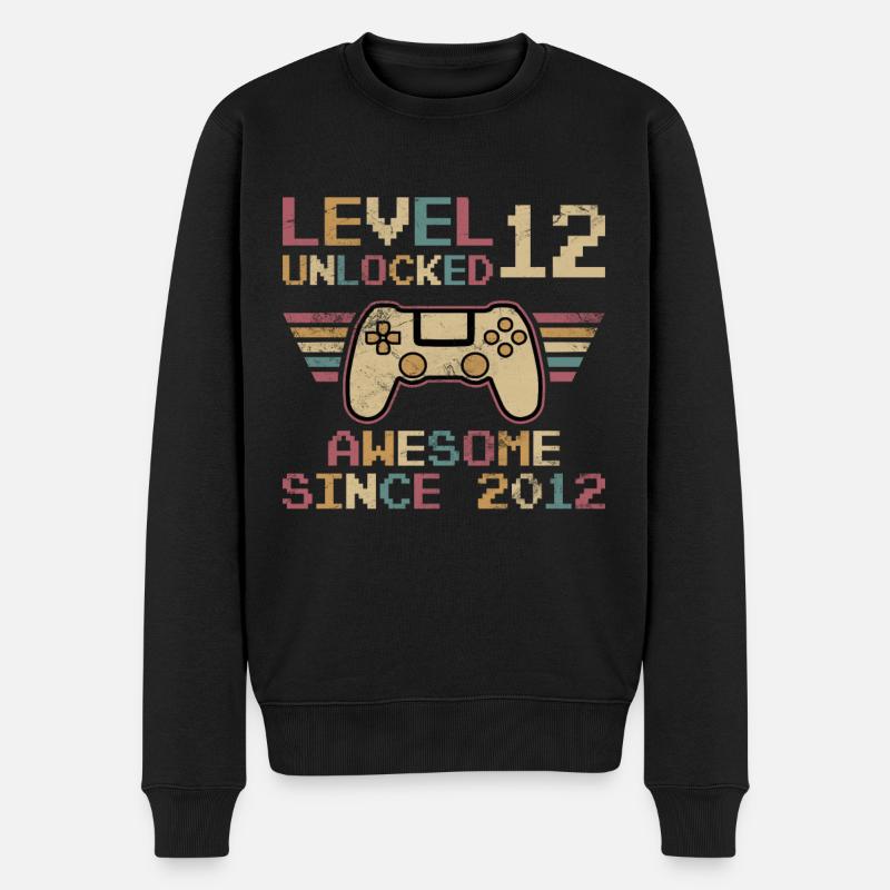 Original 2012 12 Jahre Level 12 Freischaltung - Männer Premium Bio Pullover - Schwarz