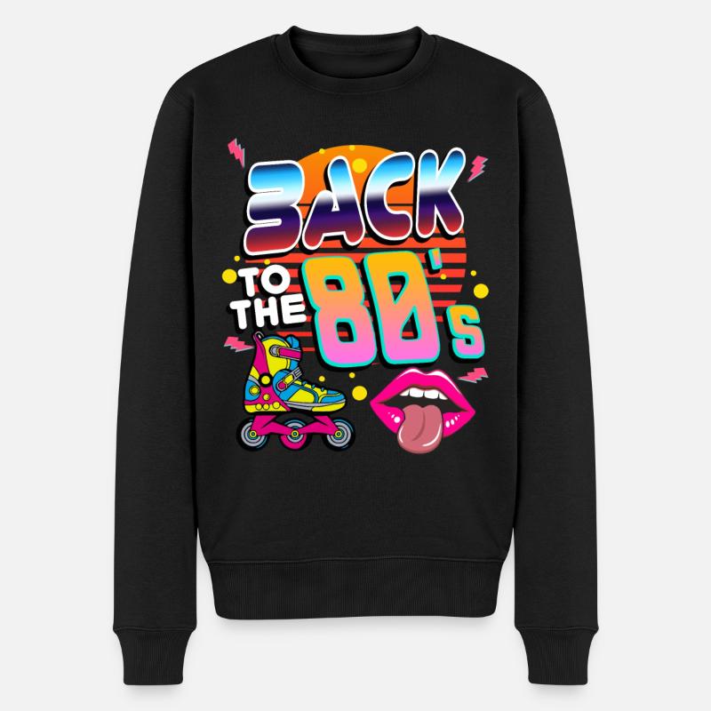 Back to the 80s Kasette Vintage & Retro Geschenk - Männer Premium Bio Pullover - Schwarz