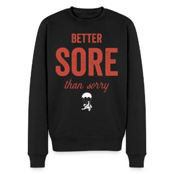Spruch Fallschirm Fallschirmspringen Geschenk - Männer Premium Bio Pullover - Schwarz - Vorne - Nico (187cm)