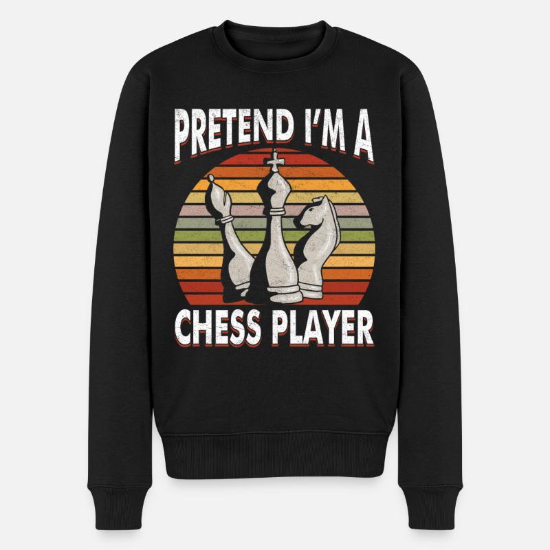 Échecs Joueur d’échecs Jeu d’échecs - Pull Premium bio Homme - noir