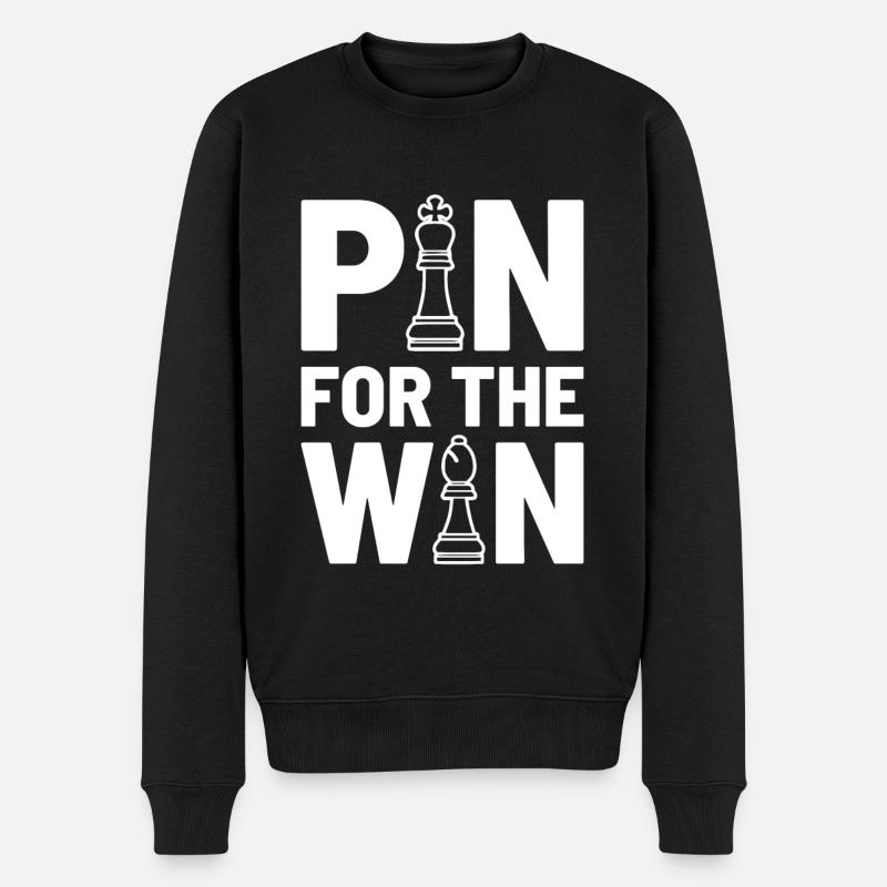 PIN-kode til GEVINSTEN - Skak, skakbrik gaveide - Økologisk premium-sweatshirt til mænd - sort