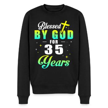 35. Geburtstag gott 35 jahren - Männer Premium Bio Pullover - Schwarz - Vorne - Nico (187cm)