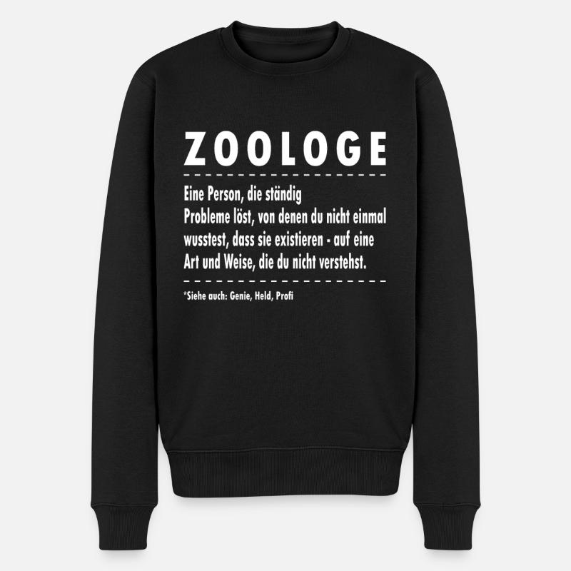 Zoologe Definition - Zoologie Zoo - Männer Premium Bio Pullover - Schwarz