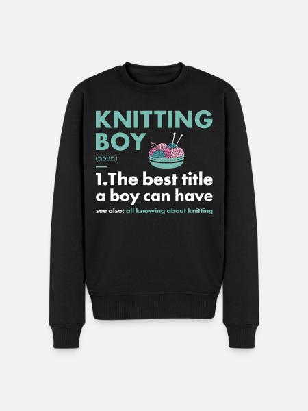 Knitter Boy Definition Knitting - Men's Premium Organic Jumper - black