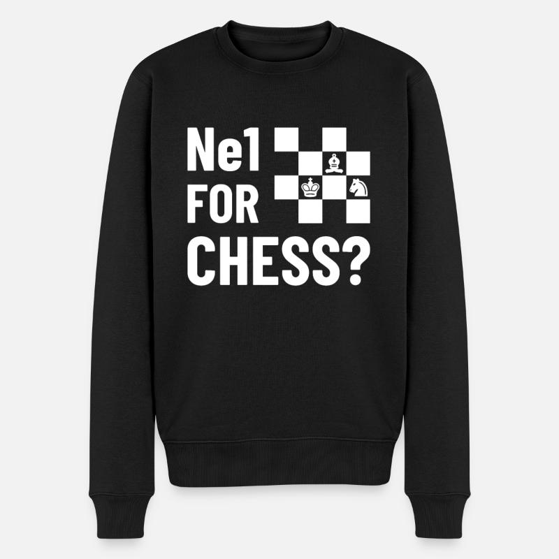 NE1 TIL SKAK? - Skak, skakbrik gaveide - Økologisk premium-sweatshirt til mænd - sort
