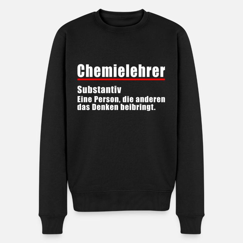 Chemielehrer Denken beibringt Chemiker Lehrer - Männer Premium Bio Pullover - Schwarz
