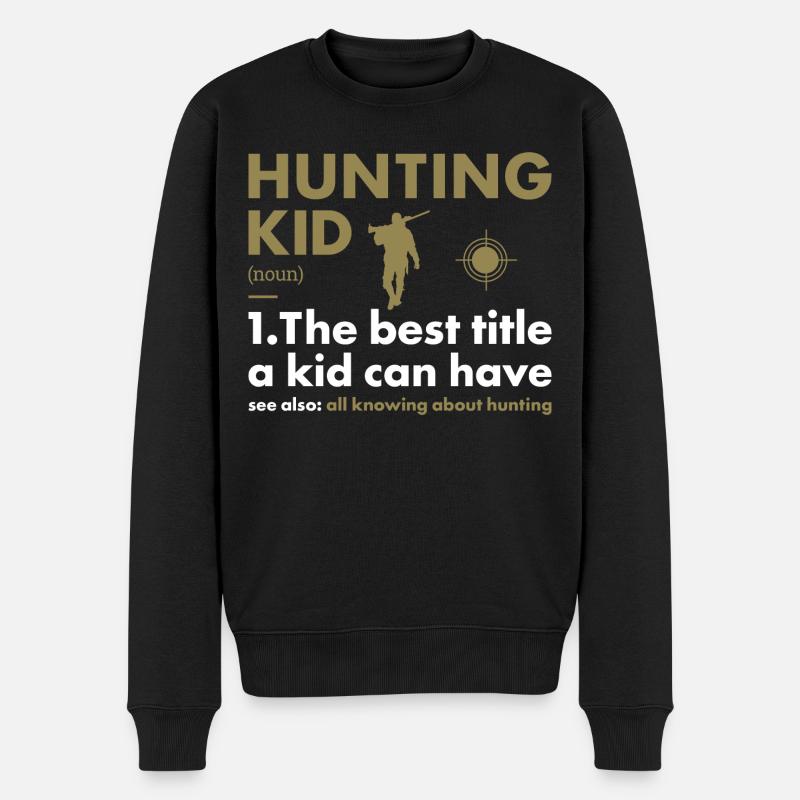 Hunter Kid Definition Hunting - Männer Premium Bio Pullover - Schwarz