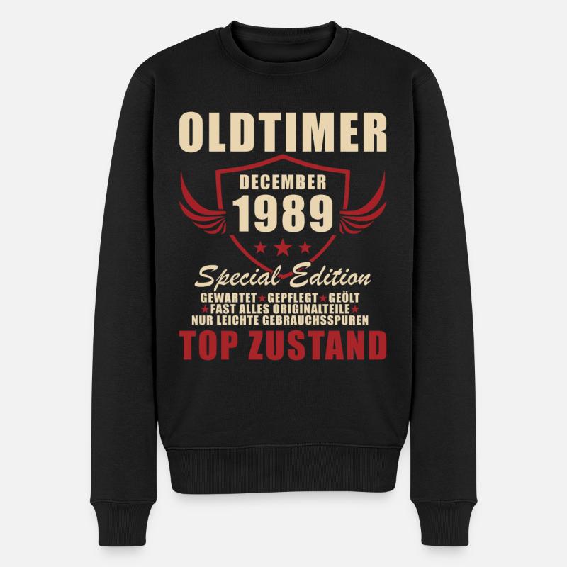 35ème Anniversaire Oldtimer Décembre Millésime 1989 - Pull Premium bio Homme - noir