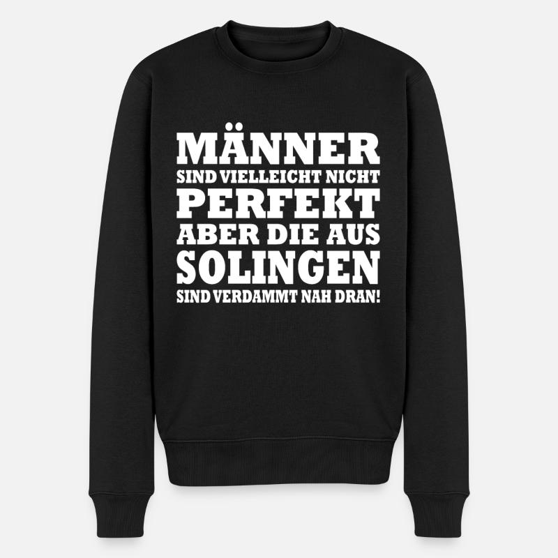 Männer sind nicht perfekt, aber die aus Solingen - Männer Premium Bio Pullover - Schwarz