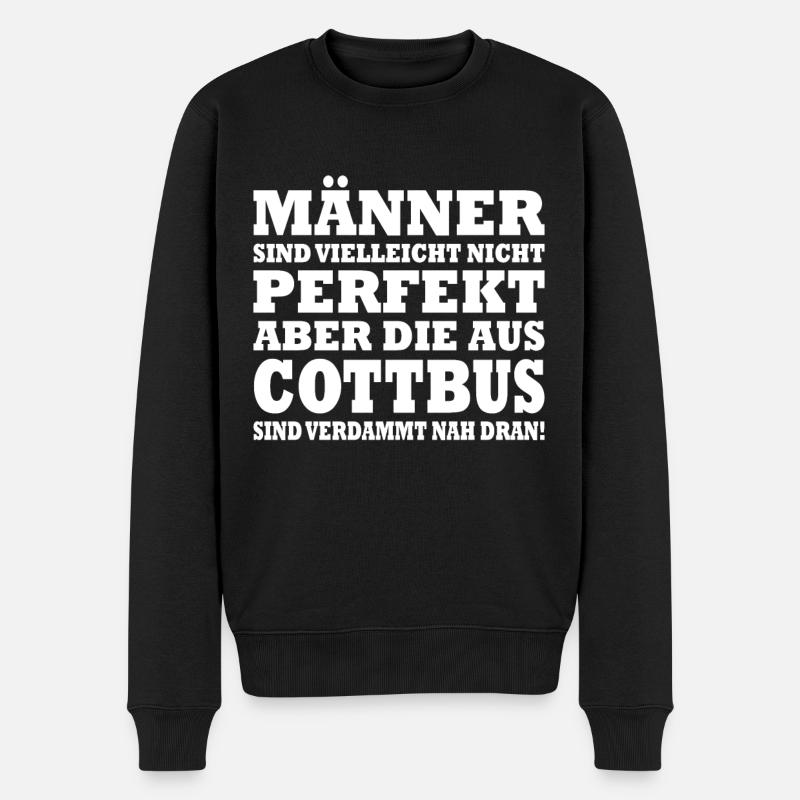 Männer sind nicht perfekt, aber die aus COTTBUS - Männer Premium Bio Pullover - Schwarz