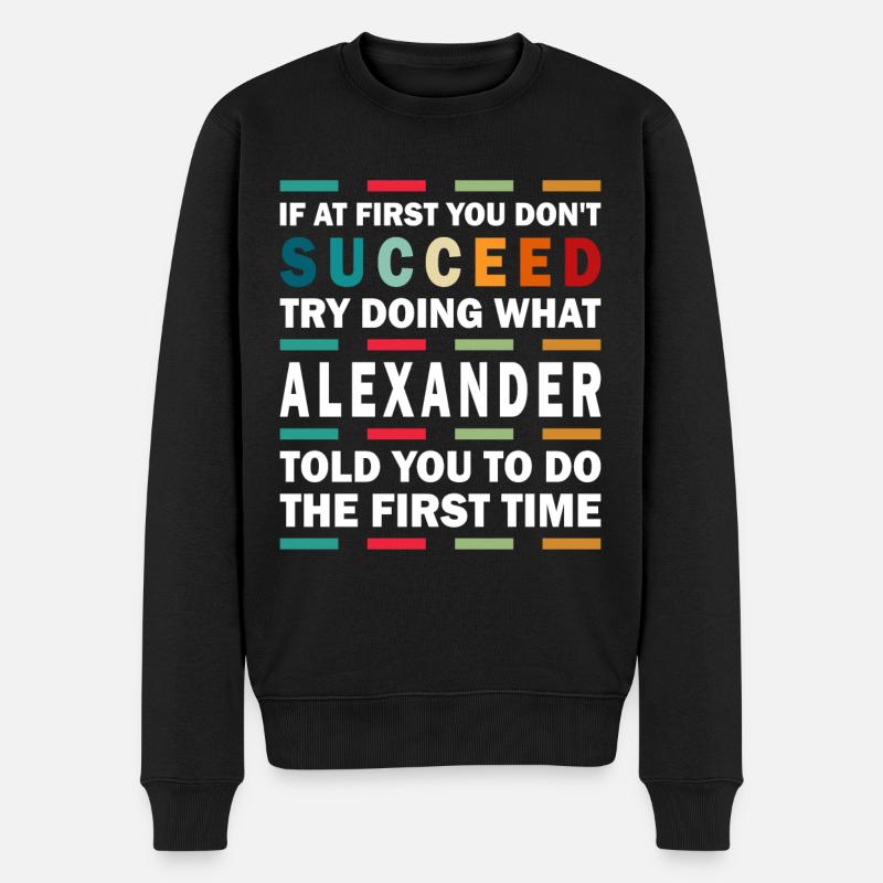 Alexander Name Design - Männer Premium Bio Pullover - Schwarz