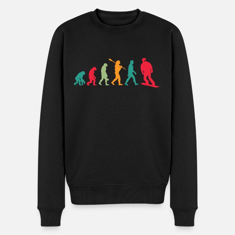 Snowboard Evolution - Männer Premium Bio Pullover - Schwarz