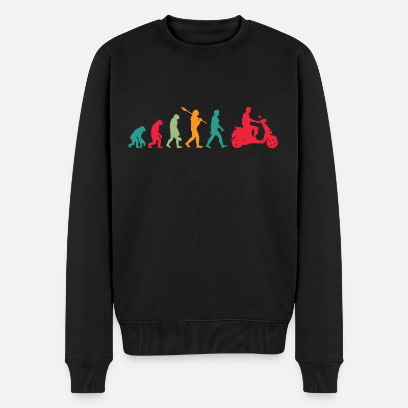 Motorroller Evolution Retro für Rollerfahrer - Männer Premium Bio Pullover - Schwarz