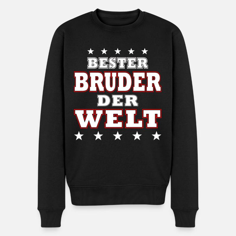 Bester BRUDER der Welt - Männer Premium Bio Pullover - Schwarz