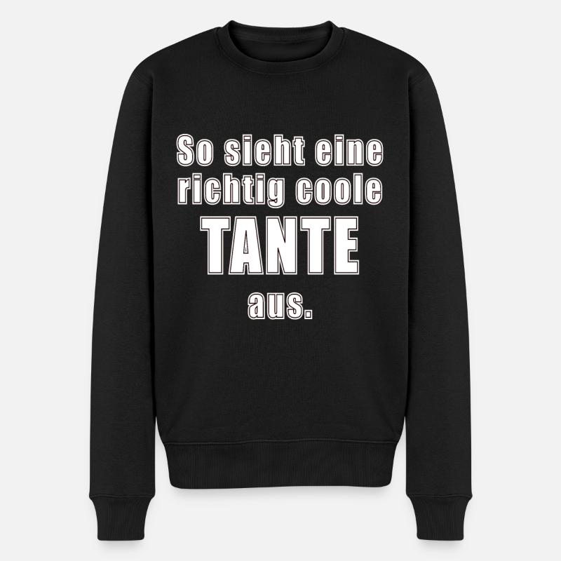 so sieht eine richtig coole Tante aus - Männer Premium Bio Pullover - Schwarz