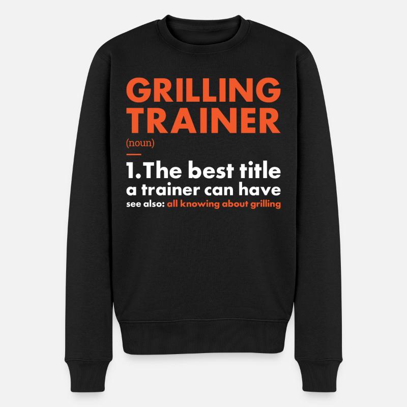 Griller Trainer Definition Grilling - Männer Premium Bio Pullover - Schwarz