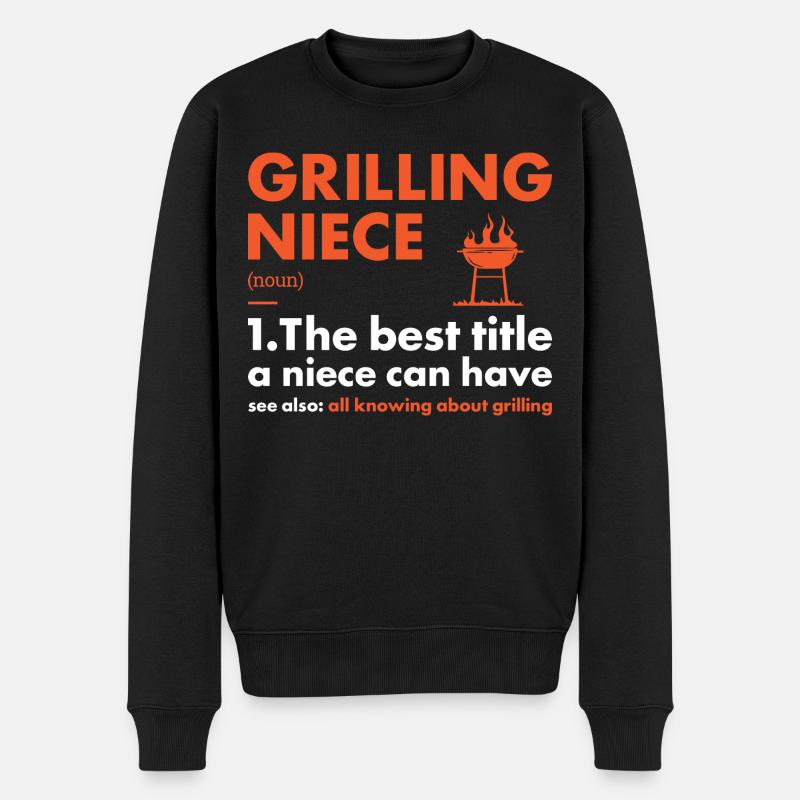 Griller Nièce Définition Grillades - Pull Premium bio Homme - noir