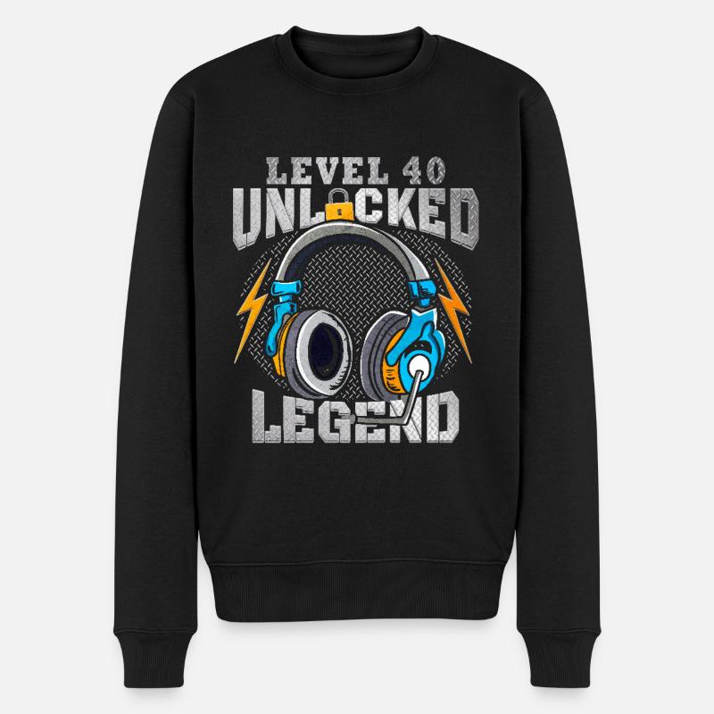 40 Jahre Geburtstagsshirt Zocker Gamer 40. - Männer Premium Bio Pullover - Schwarz