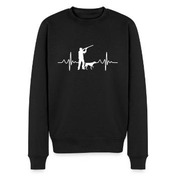 Chemise de chasseur · Chasse · chasse · Fréquence cardiaque - Pull Premium bio Homme - noir - Devant - Nico (187cm)