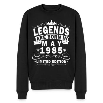 Mai 1985 | Mai 1985 Mai 1985 Geburtstagsgeschenk - Männer Premium Bio Pullover - Schwarz - Vorne - Nico (187cm)