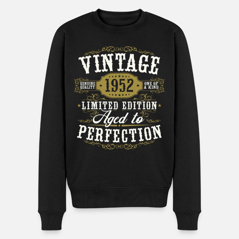 Jahrgang 1952 geboren Geburtstag Retro Geschenk - Männer Premium Bio Pullover - Schwarz