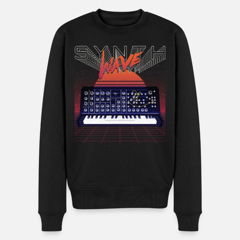 Synthesizer Tonstudio Waveform Synthese Elektro - Männer Premium Bio Pullover - Schwarz