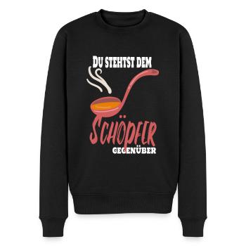 Du stehst dem Schöpfer gegenüber. Koch Chefkoch - Männer Premium Bio Pullover - Schwarz - Vorne - Nico (187cm)